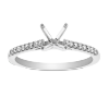 White Gold Prong Set Diamond Ring Setting, 0.12cttw