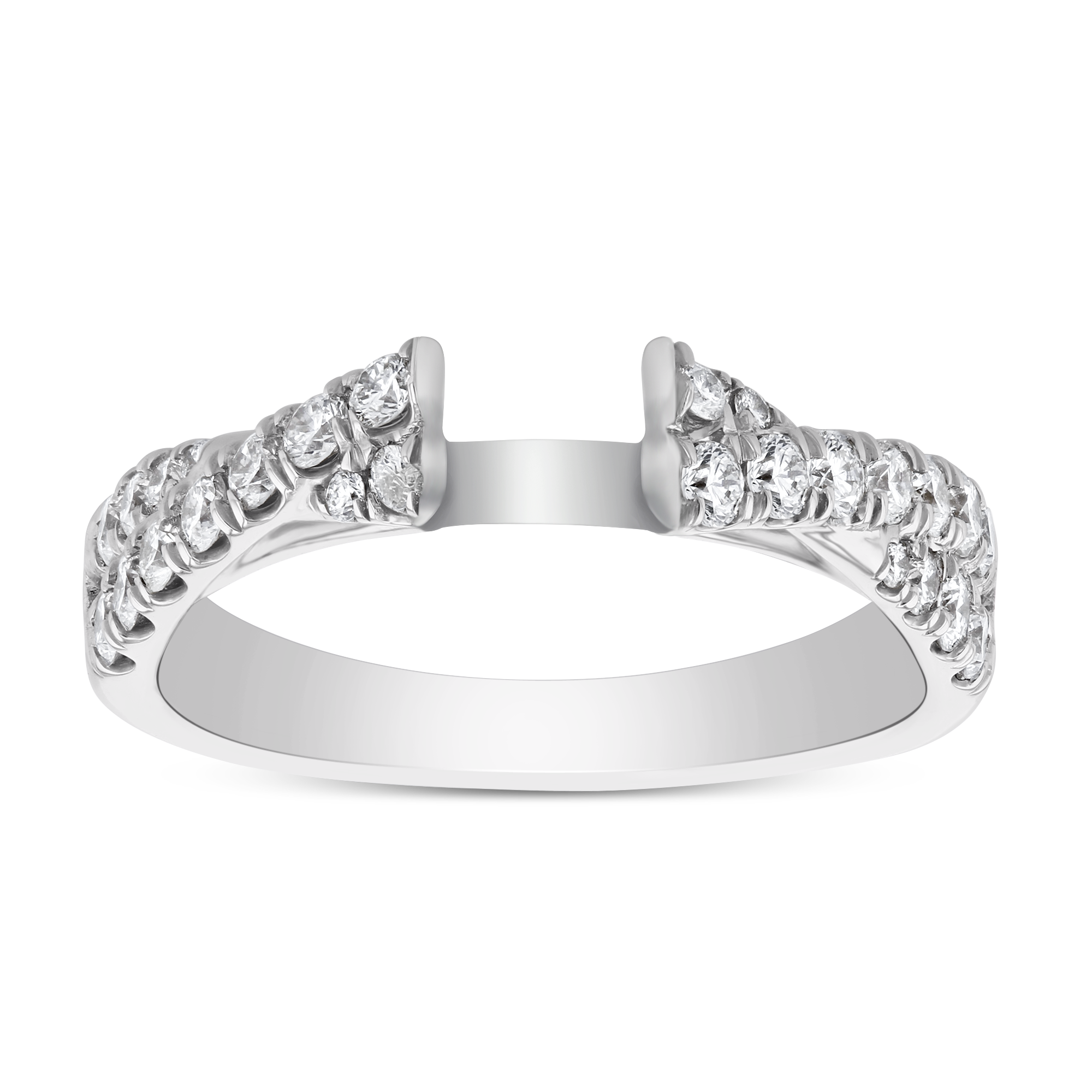 Diamond Criss Cross Shank Ring Setting in White Gold
