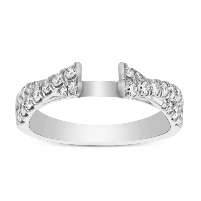 Diamond Criss Cross Shank Ring Setting in White Gold
