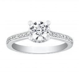 White Gold Diamond Ring Setting With Diamond Gallery, 0.35cttw