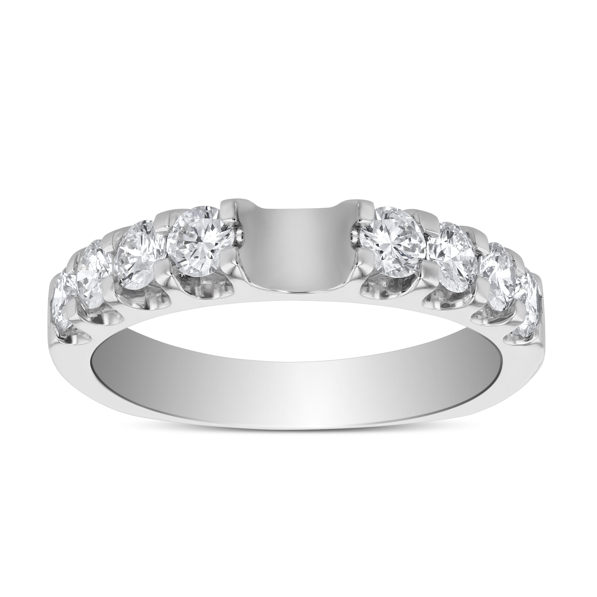 White Gold Diamond Ring Setting with Euro Shank, 0.80cttw