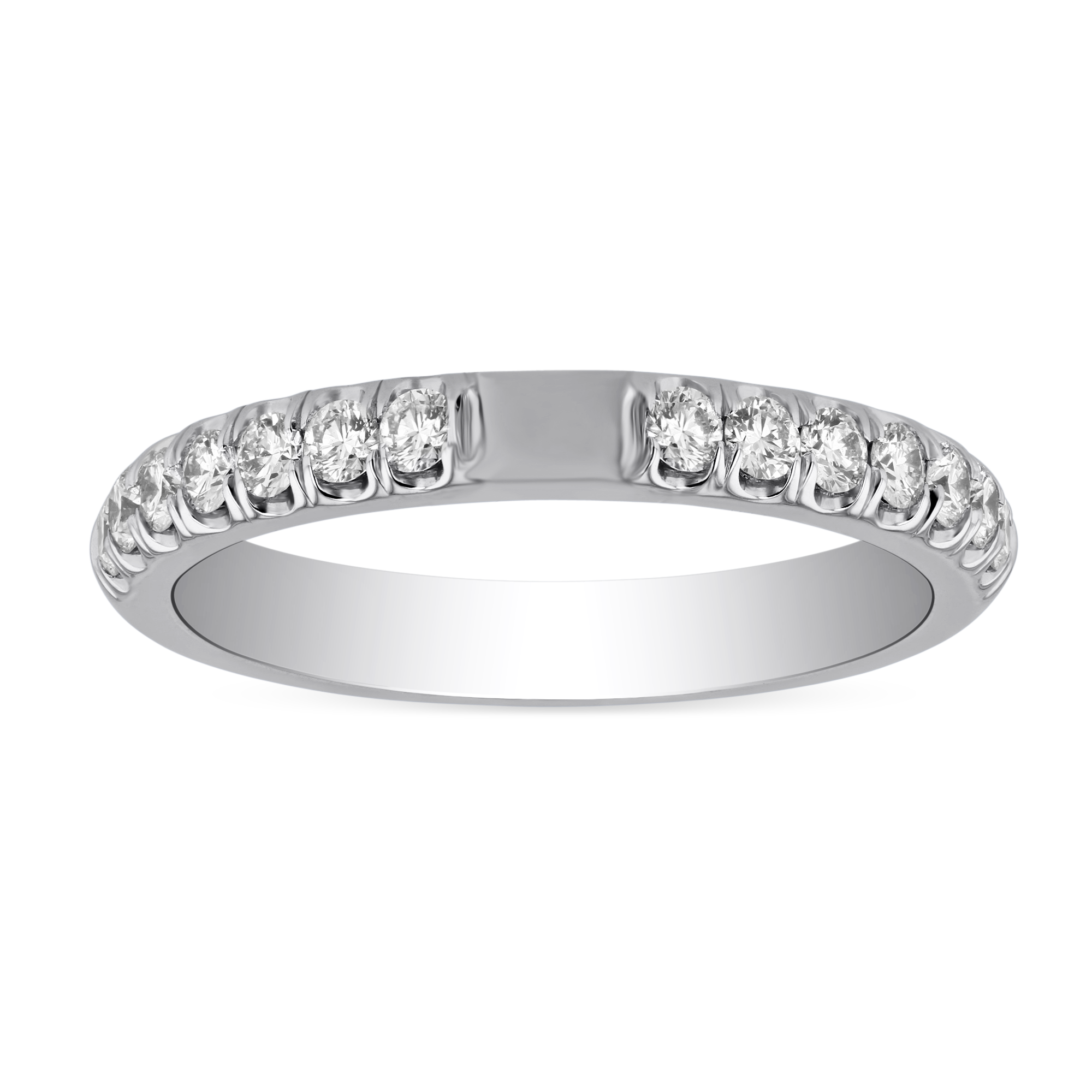 White Gold Diamond Shank Ring Setting, 0.35cttw