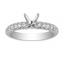 White Gold Diamond Shank Ring Setting, 0.35cttw