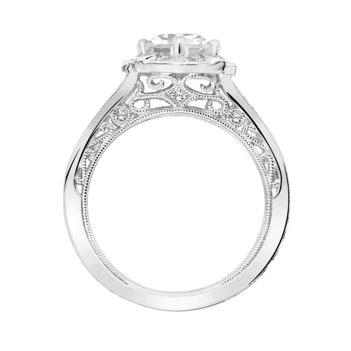 ArtCarved Liviana Diamond Filigree & Milgrain Ring Setting in White Gold