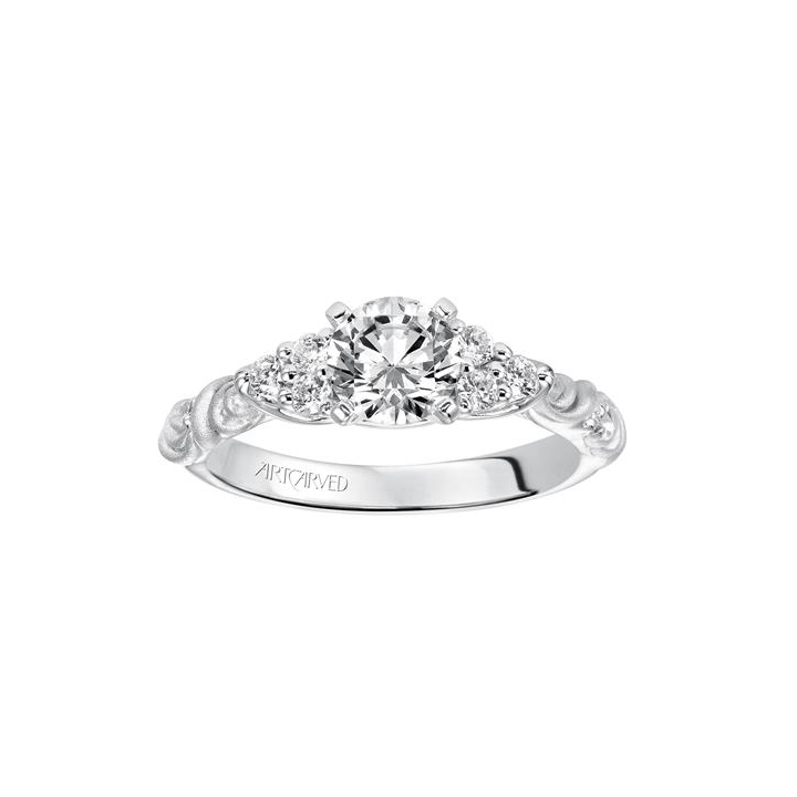 ArtCarved Gossimer White Gold Matte & Polished Carved Ring Setting