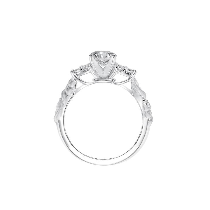 ArtCarved Gossimer White Gold Matte & Polished Carved Ring Setting