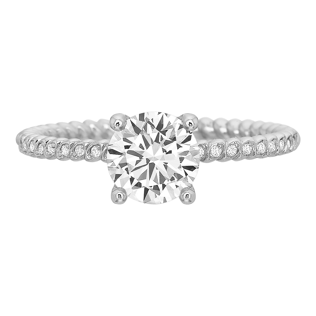 Diamond Thin Rope Pattern Ring Setting in White Gold | Borsheims