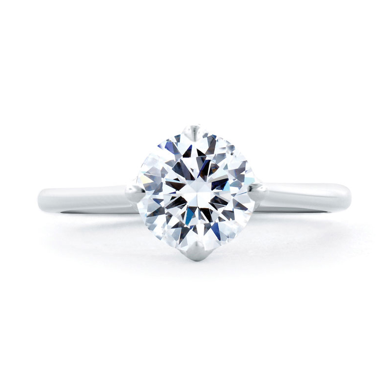 A. Jaffe 14K White Gold Diamond Basket Ring Setting, 0.15aptw