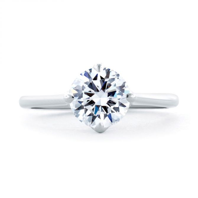 A. Jaffe 14K White Gold Diamond Basket Ring Setting, 0.15aptw