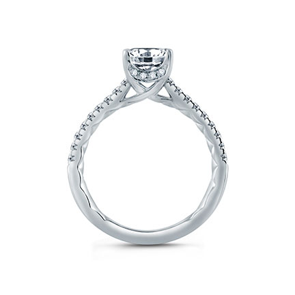 A. Jaffe 14K White Gold Diamond Shank & Basket Ring Setting, 0.27aptw