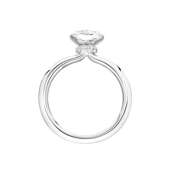 ArtCarved Bezel & Prong Set Ring Setting with Diamond Gallery Halo in White Gold