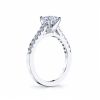 14K White Gold Diamond Shank Ring Setting, 0.30cttw