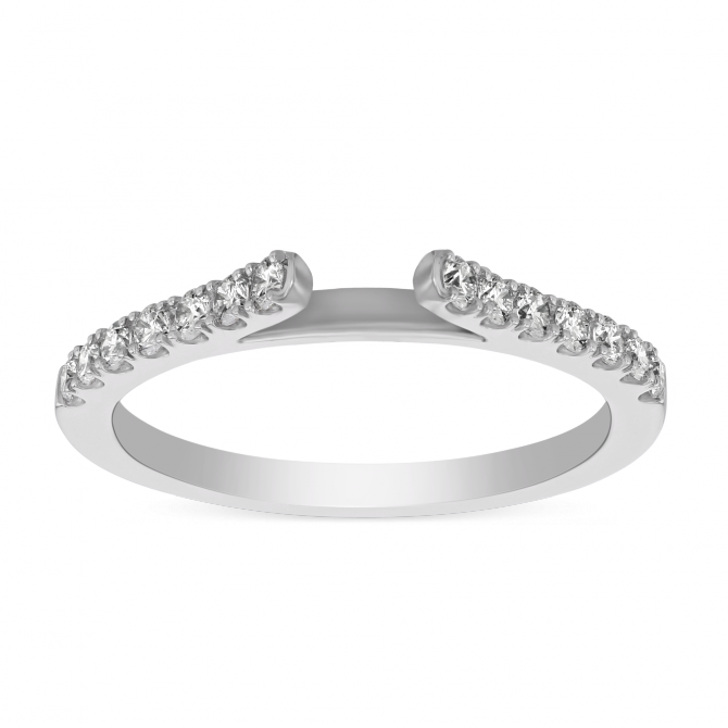 14K White Gold Diamond Shank Ring Setting, 0.30cttw