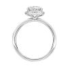 Diamond Halo Engagement Ring Setting with Petite Plain Shank in White Gold