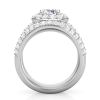 Diamond Ring Setting with Halo & 3 Row Pavé Open Shank in White Gold