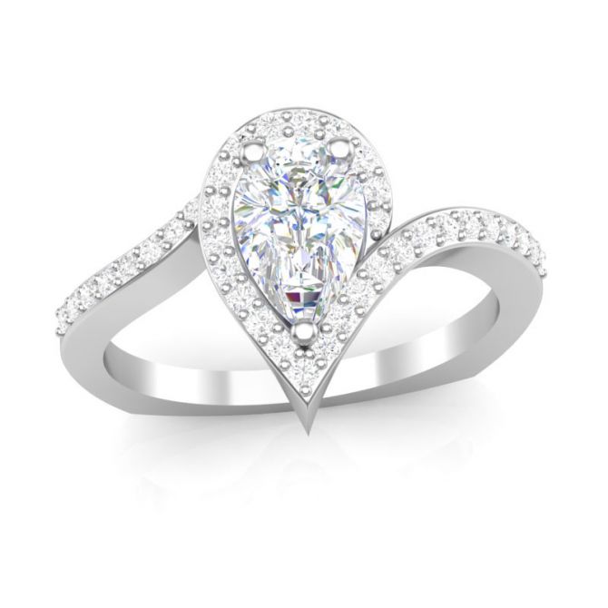 The Acadia 3.06 ct Long Pear Rustic Diamond Ring - Sarah O.