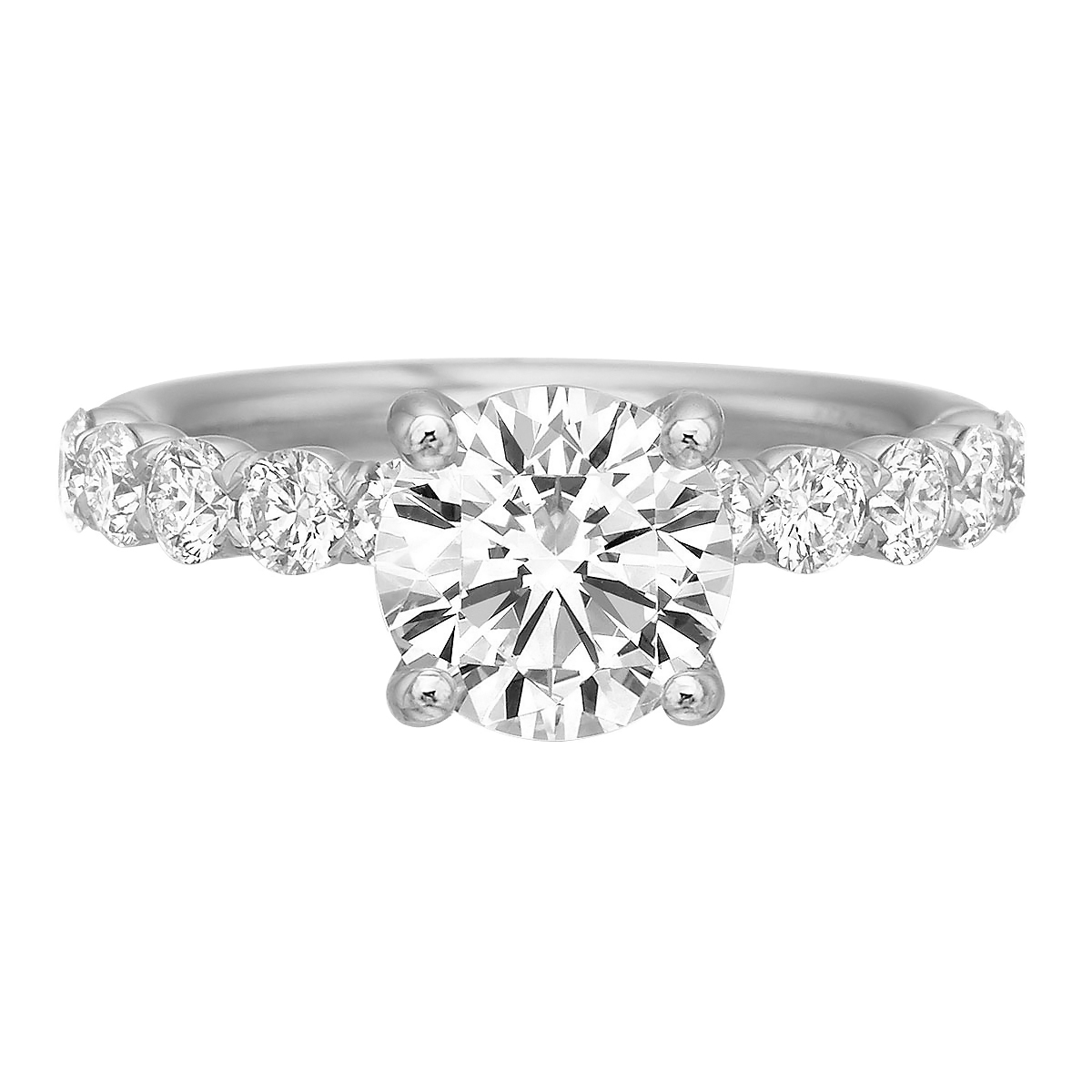 Precision Set Diamond Shank & Gallery Ring Mounting in White Gold