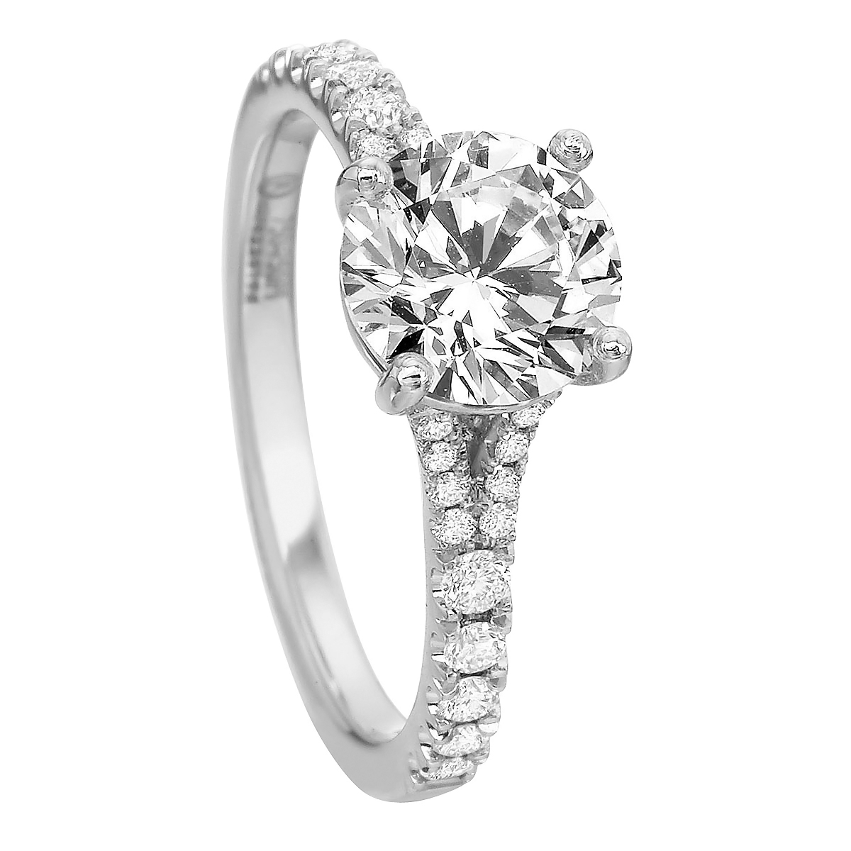 Diamond Y Shank Ring Setting in White Gold