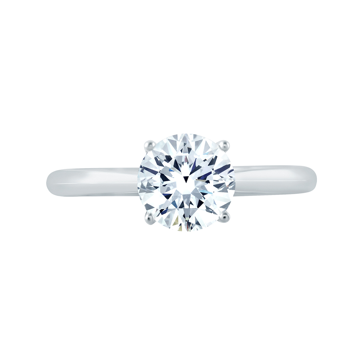 A. Jaffe Solitaire Engagement Ring Setting in White Gold with Peekaboo Diamond Gallery