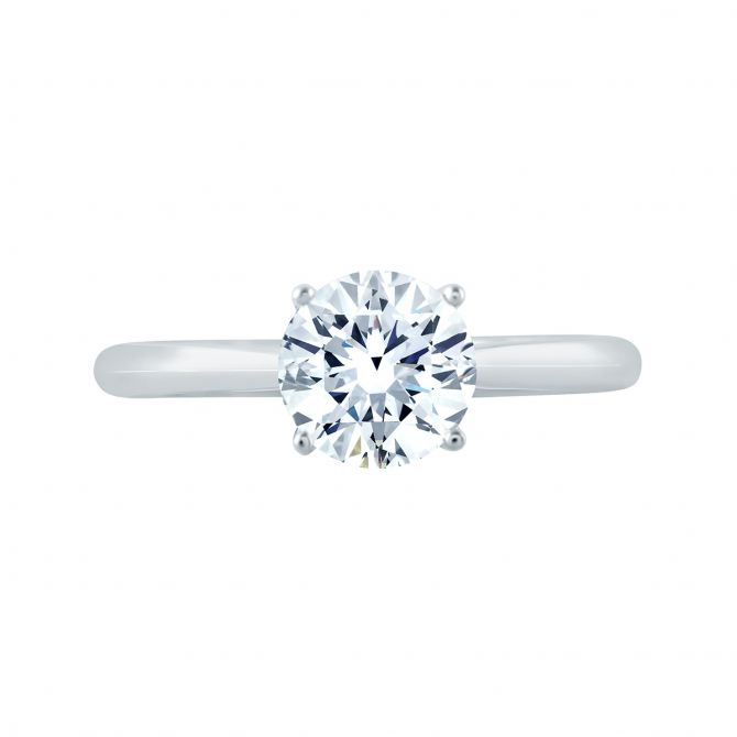 A. Jaffe Solitaire Engagement Ring Setting in White Gold with Peekaboo Diamond Gallery