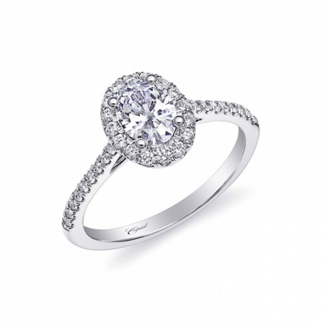 White GoldPave Diamond Set Cathedral Halo Setting
