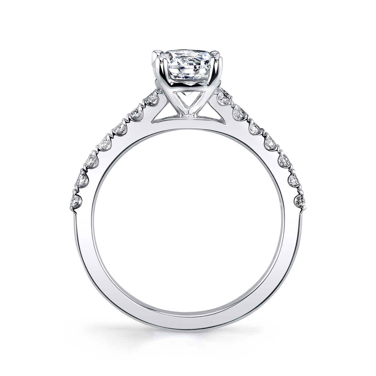 White Gold Diamond Prong Set Ring Setting, 0.36 cttw