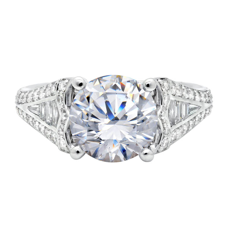 Peter Storm Baguette & Round Diamond Tapered Ring Setting in White Gold