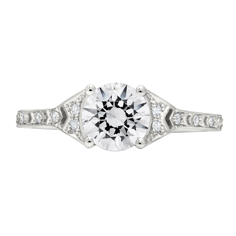 Peter Storm Diamond Deco Patterned Ring Setting in White Gold