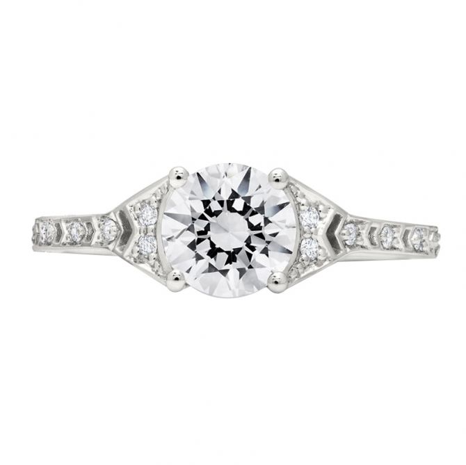 Peter Storm Diamond Deco Patterned Ring Setting in White Gold
