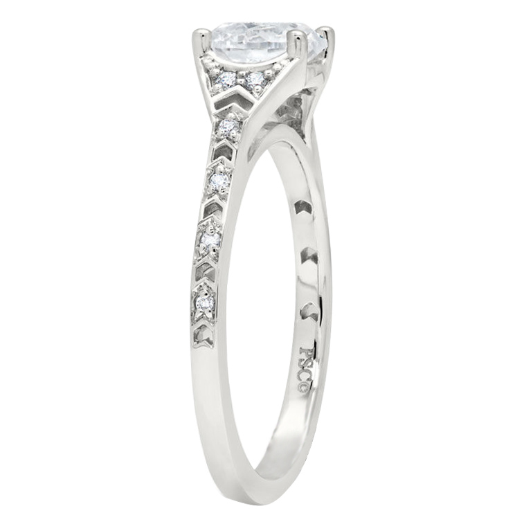 Peter Storm Diamond Deco Patterned Ring Setting in White Gold