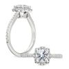 Peter Storm Ring Setting with Scalloped Diamond Halo & Tapered Shank in White Gold
