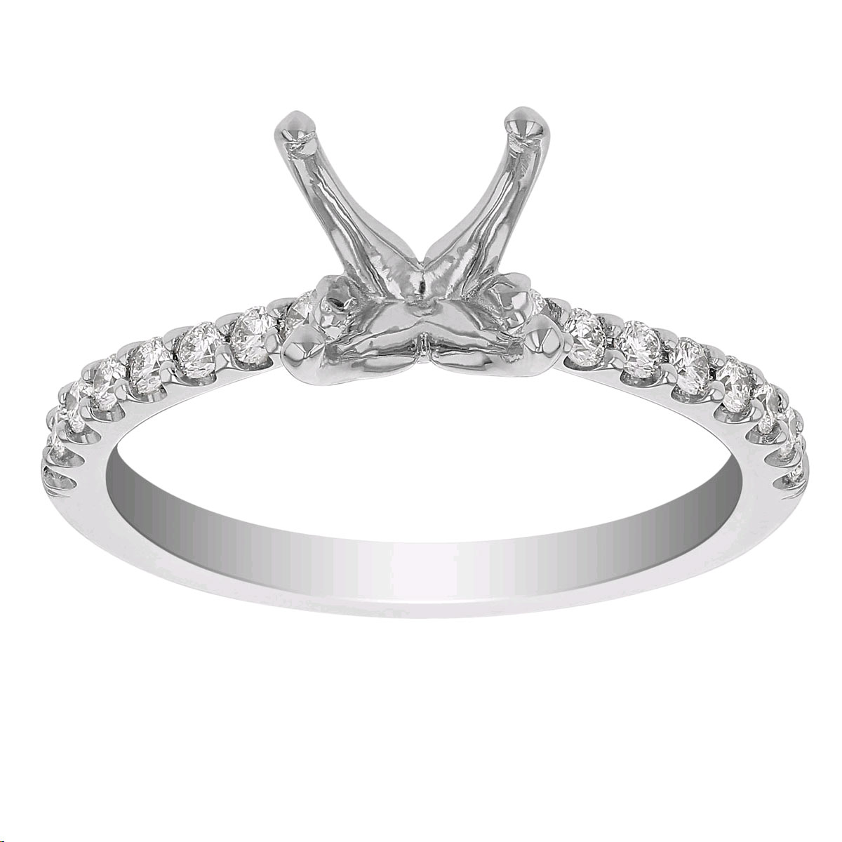 Diamond Pavé Ring Setting in White Gold