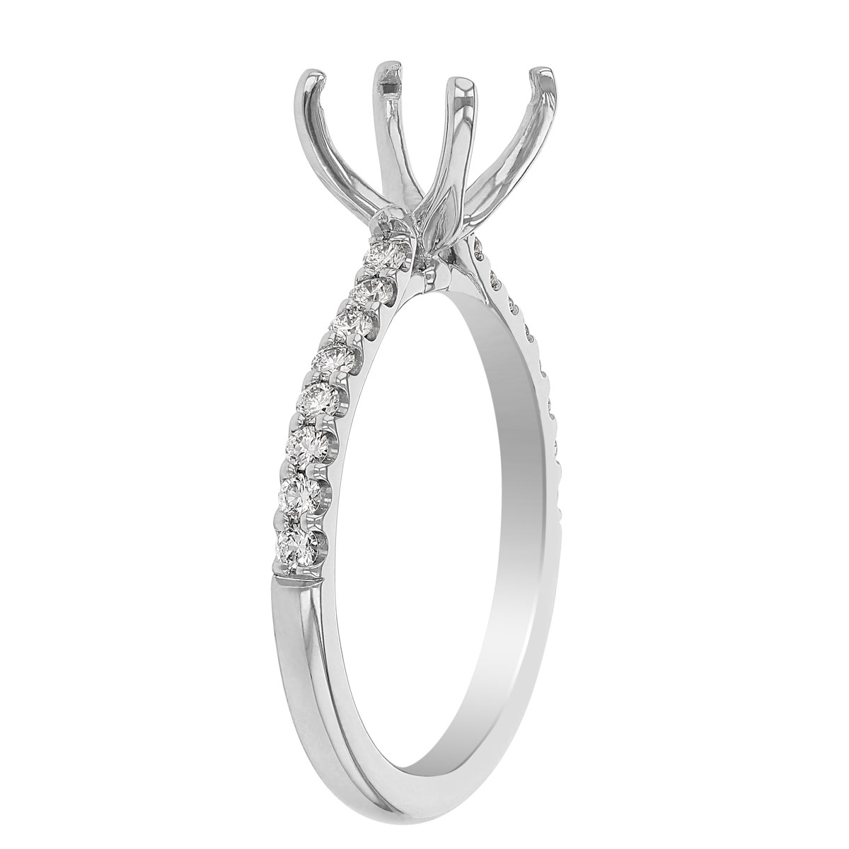 Diamond Pavé Ring Setting in White Gold