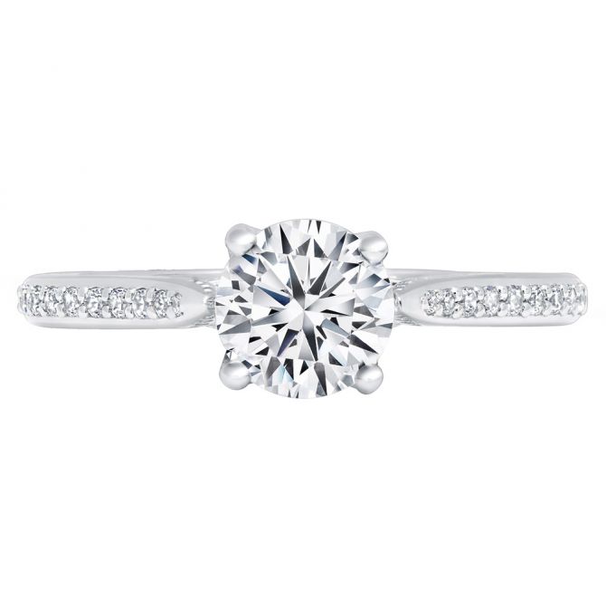 Peter Storm Slim Diamond & Milgrain Engagement Ring Setting in White Gold