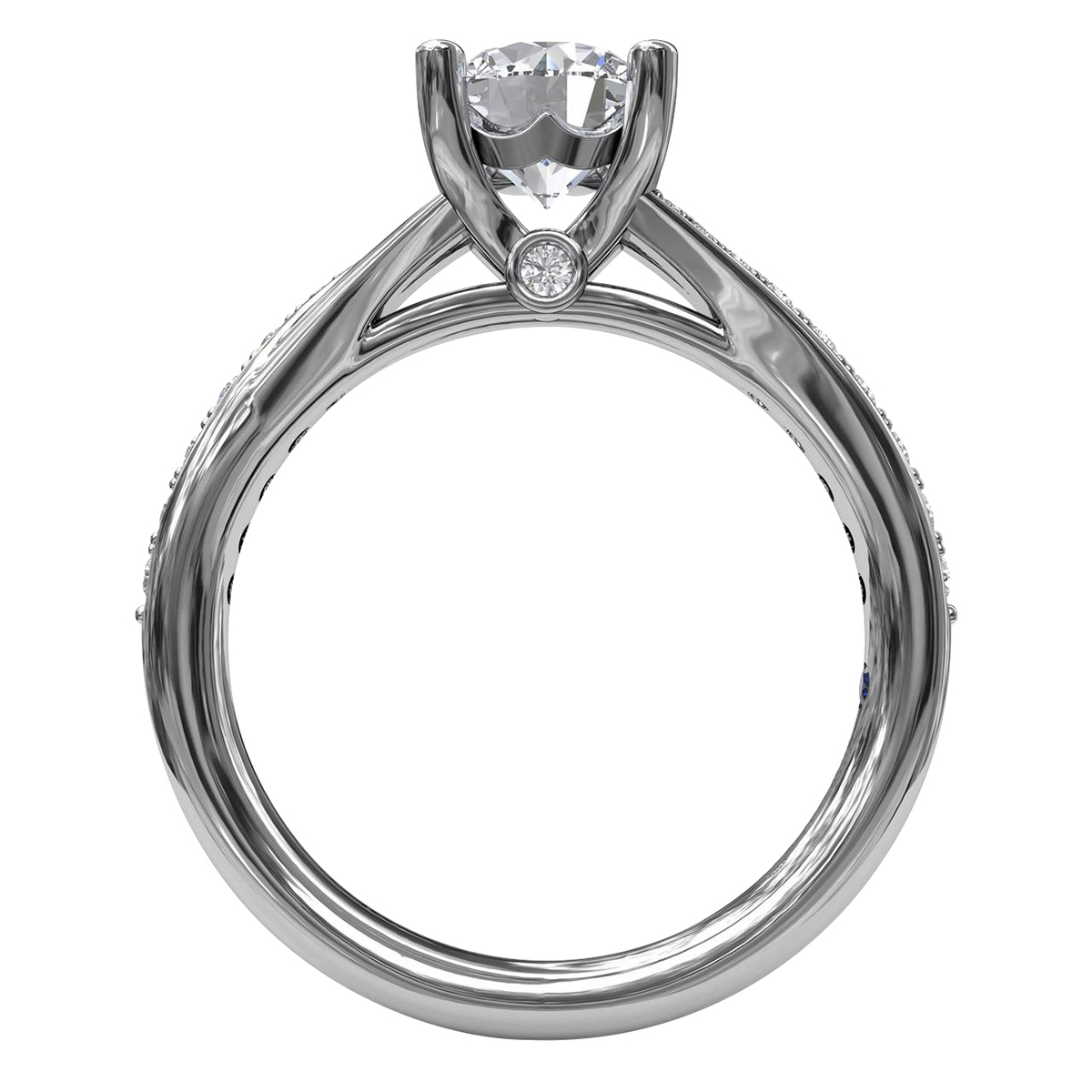 Half Diamond Split Shank Ring Setting in White Gold