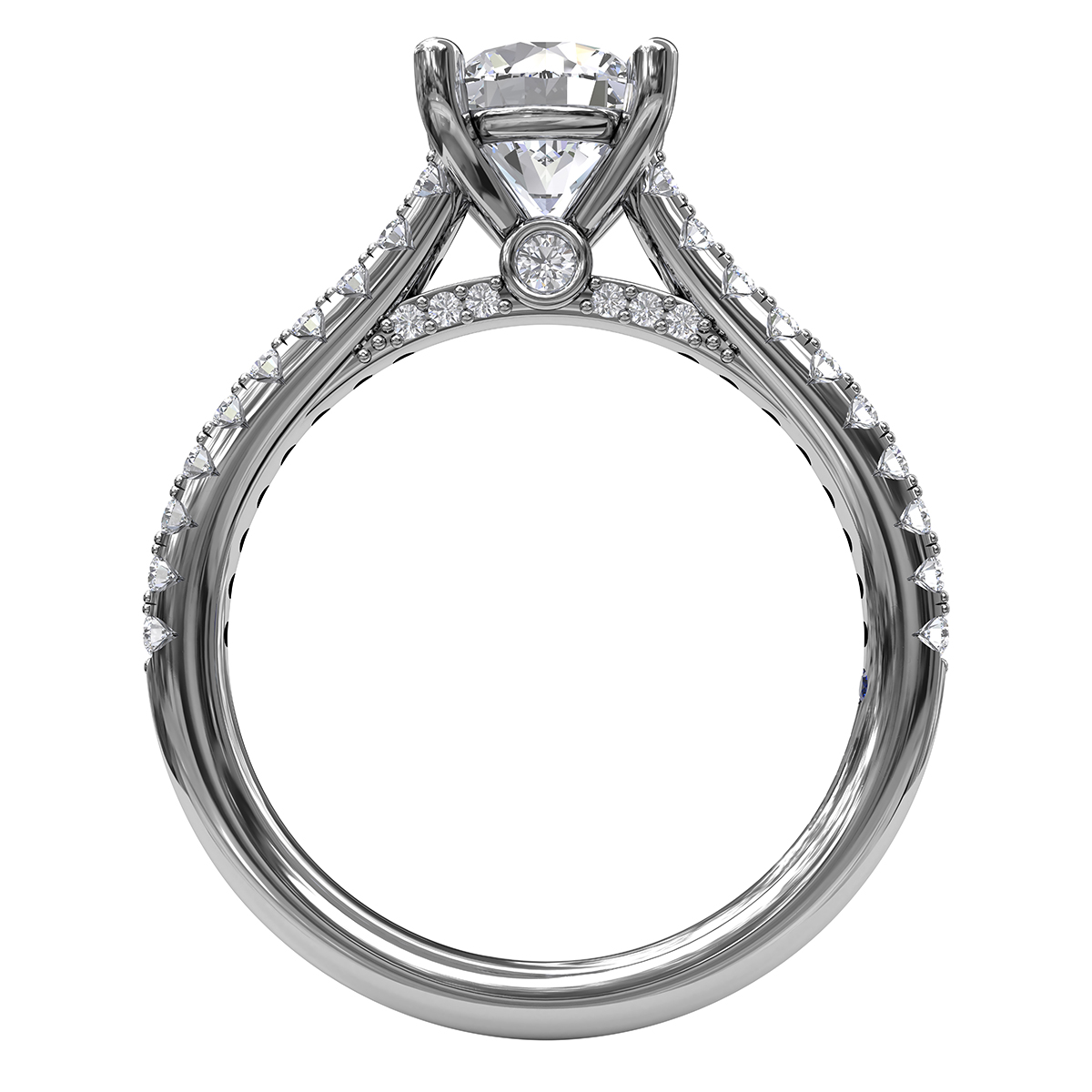 Diamond Shank & Gallery Ring Setting in White Gold