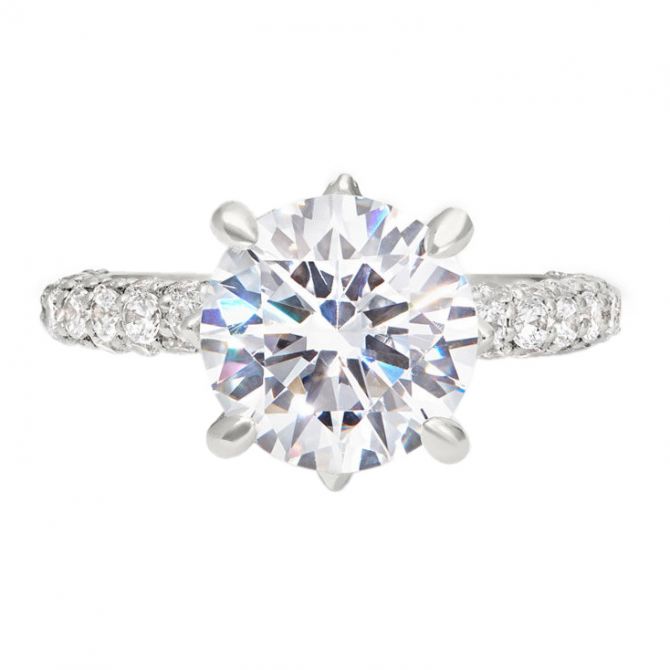 Peter Storm Diamond Pavé & Milgrain Engagement Ring Setting White Gold