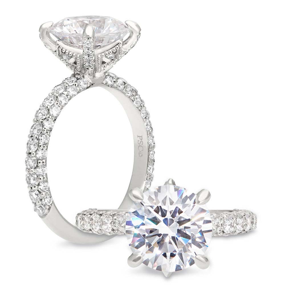 Peter Storm Diamond Pavé & Milgrain Engagement Ring Setting White Gold