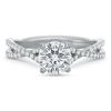 Diamond 2 Row Crossover Engagement Ring Setting in White Gold