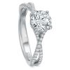 Diamond 2 Row Crossover Engagement Ring Setting in White Gold