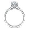 Diamond 2 Row Crossover Engagement Ring Setting in White Gold