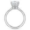 Diamond Side Stone Tapered 6 Prong Engagement Ring Setting in White Gold