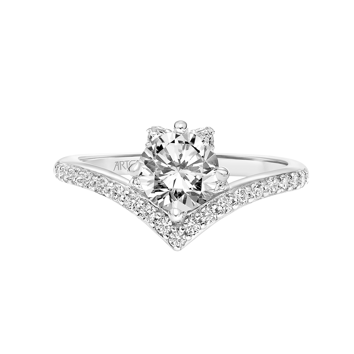 Artcarved Diamond V Shape Contoured Engagment Ring Setting In White Gold Borsheims Artcarved Diamond V Shape Contoured Engagment Ring Setting In White Gold Borsheims