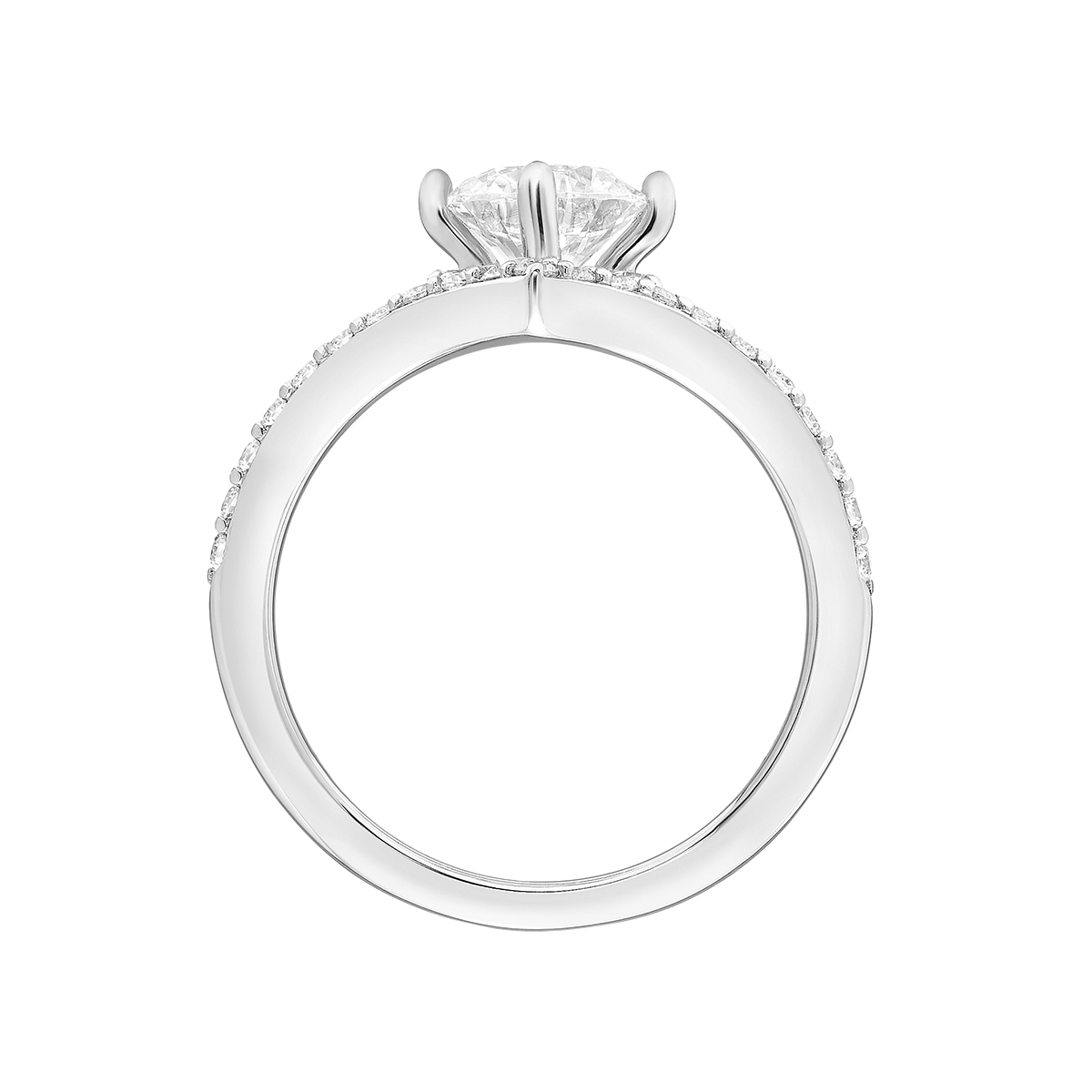 ArtCarved Diamond V Shape Contoured Engagement Ring Setting in White Gold