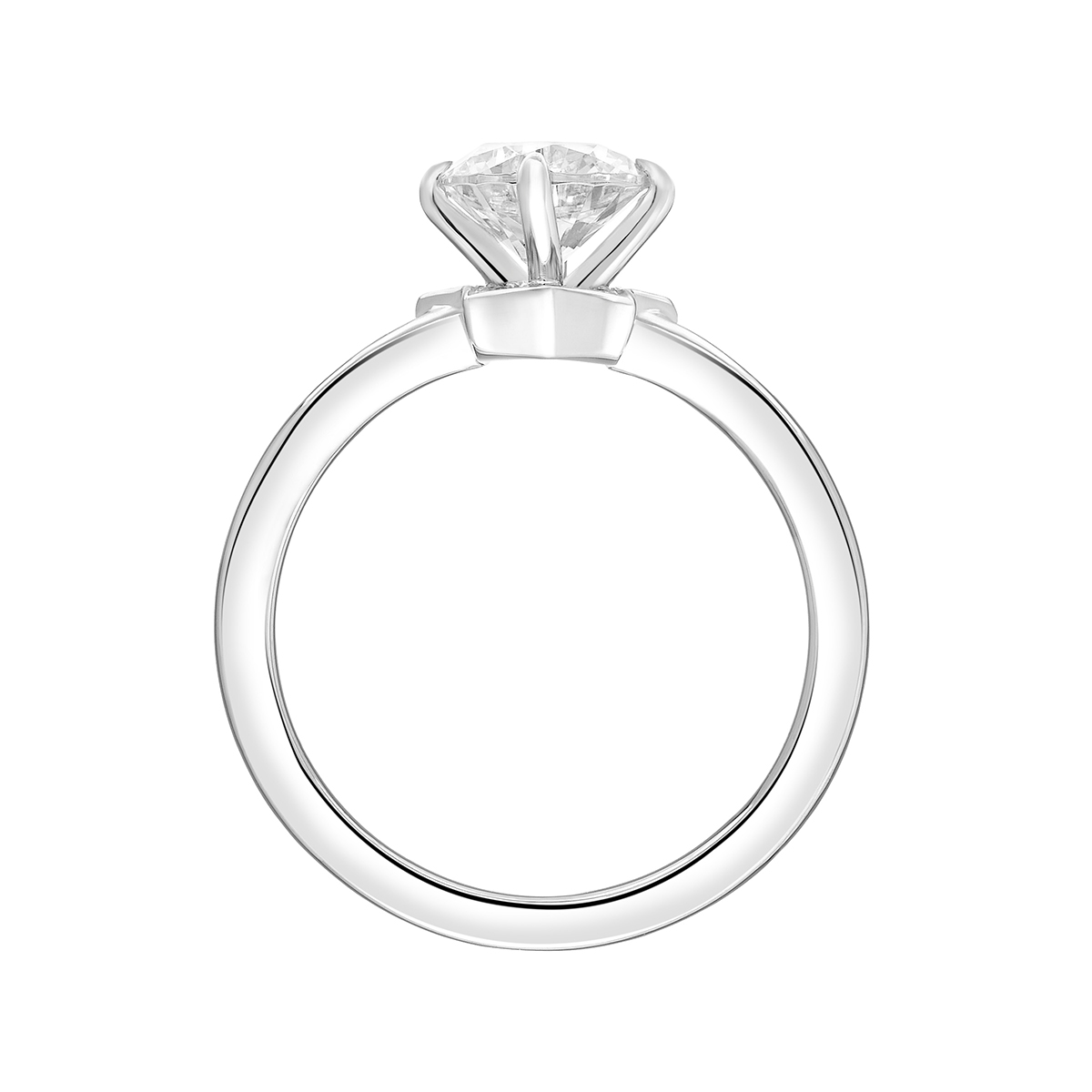 Artcarved Engagement Ring Setting with Diamond Star Shaped Gallery in White Gold