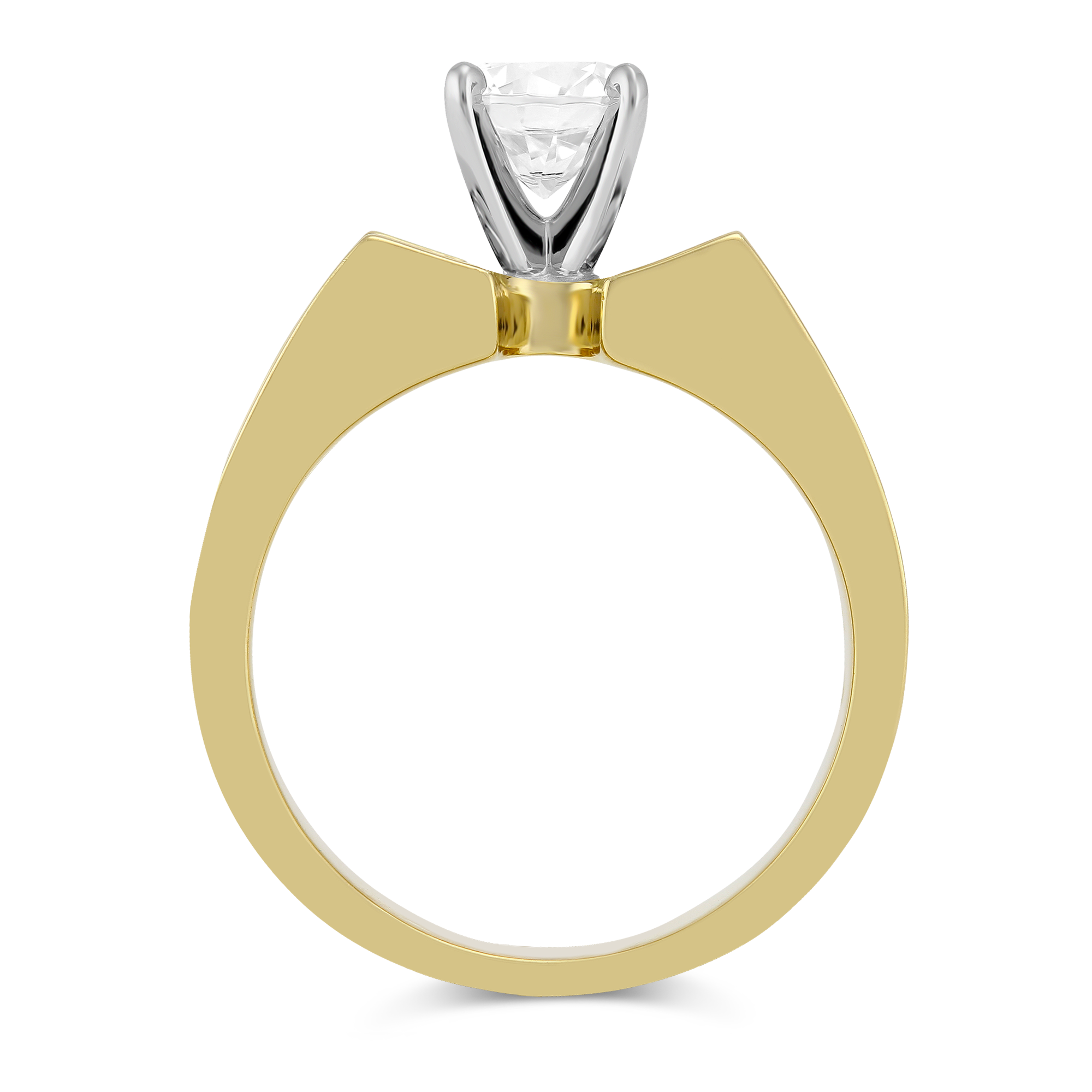 Yellow Gold Double Channel Set Princess Cut Diamond Ring Setting