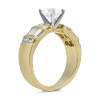 Yellow Gold Vertical Channel Set Round and Baguette Damond Ring Setting