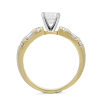 Yellow Gold Vertical Channel Set Round and Baguette Damond Ring Setting