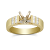 Yellow Gold Petite Vertical Channel Set Princess Cut Diamond Ring Setting