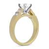 Yellow Gold Petite Vertical Channel Set Princess Cut Diamond Ring Setting